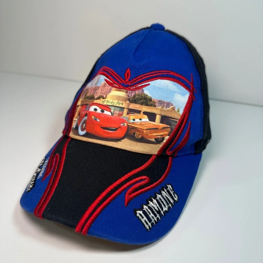 Disney Pixar Cars Lightning McQueen Ramone Boys Blue Black Hat Cap 53cm